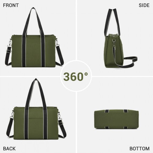Miss Lulu Wearproof Large Capacity Tote Bag With 15.6 Inch Laptop Sleeve Green | Neil's Luggage Store