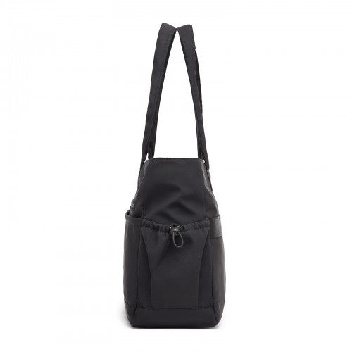 Miss Lulu Chic Shoulder Tote Bag With 15.6in Laptop Sleeve Luggage Strap Black | Neil's Luggage Store