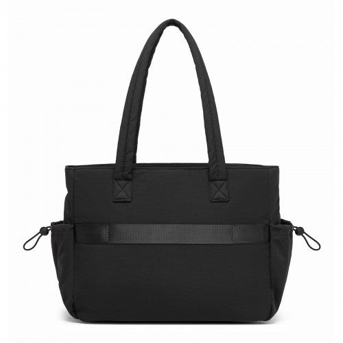 HBM2612 - Miss Lulu Minimalist Durable Shoulder Bag for Work, School & Travel with Laptop Sleeve and Multiple Pockets - Black | Neil's Luggage Store