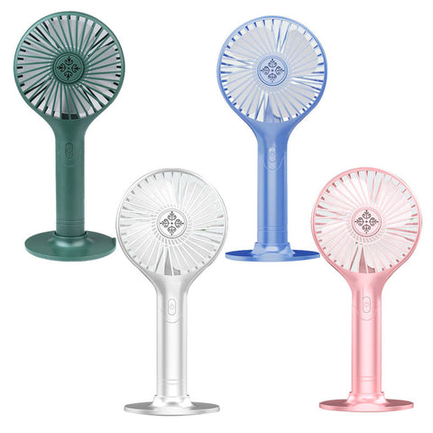 Portable Hand-held Folding Cooling Desk Fan Mini Cooler USB Charging Blue White Pink Green