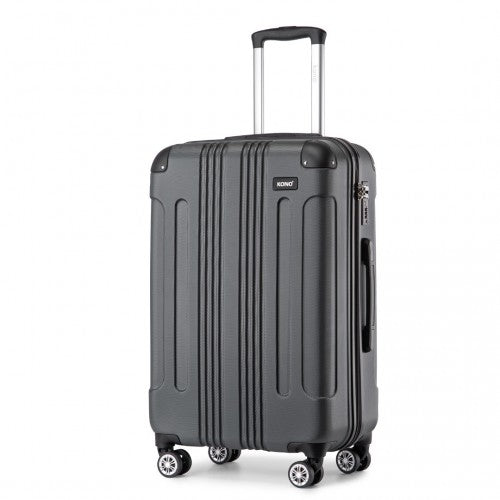 K1777-1L - Kono 24 Inch ABS Lightweight Compact Hard Shell Travel Luggage For Extended Journeys - Grey | Neil's Luggage Store