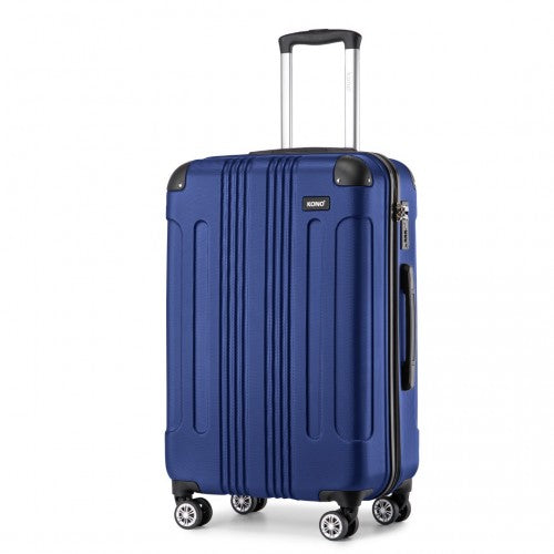 K1777-1L - Kono 24 Inch ABS Lightweight Compact Hard Shell Travel Luggage For Extended Journeys - Navy | Neil's Luggage Store