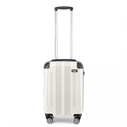 K1777-1L - Kono 19 Inch ABS Lightweight Compact Hard Shell Cabin Suitcase Travel Carry-On Luggage - Beige | Neil's Luggage Store