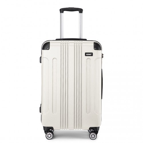 K1777-1L - Kono 24 Inch ABS Lightweight Compact Hard Shell Travel Luggage For Extended Journeys - Beige | Neil's Luggage Store