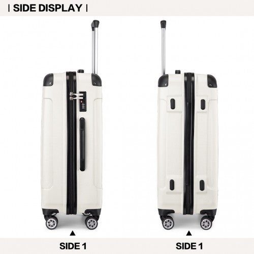 K1777-1L - Kono 28 Inch ABS Lightweight Compact Hard Shell Travel Luggage For Extended Journeys - Beige | Neil's Luggage Store