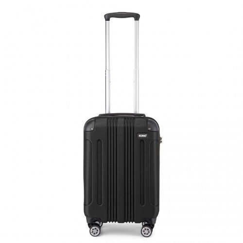 K1777-1L - Kono 19 Inch ABS Lightweight Compact Hard Shell Cabin Suitcase Travel Carry-On Luggage - Black | Neil's Luggage Store