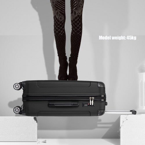 K1777-1L - Kono 28 Inch ABS Lightweight Compact Hard Shell Travel Luggage For Extended Journeys - Black | Neil's Luggage Store