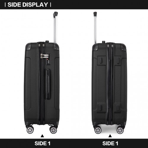 K1777-1L - Kono 28 Inch ABS Lightweight Compact Hard Shell Travel Luggage For Extended Journeys - Black | Neil's Luggage Store
