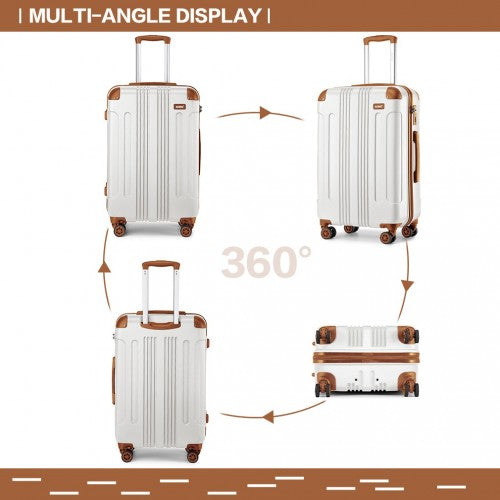 Kono 28 Inch ABS Lightweight Compact Hard Shell Travel Luggage Cream | Neil's Luggage Store