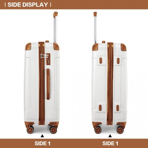 Kono 28 Inch ABS Lightweight Compact Hard Shell Travel Luggage Cream | Neil's Luggage Store