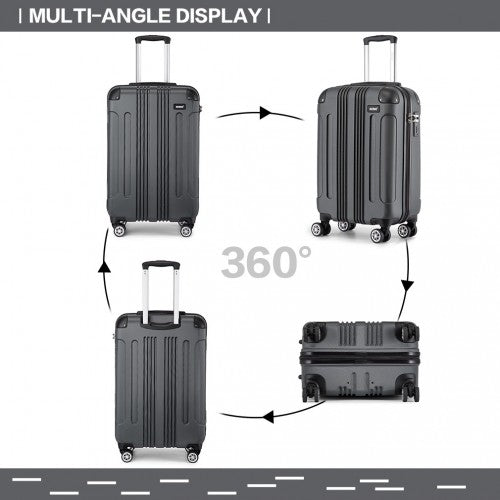 K1777-1L - Kono 19 Inch ABS Lightweight Compact Hard Shell Cabin Suitcase Travel Carry-On Luggage - Grey | Neil's Luggage Store