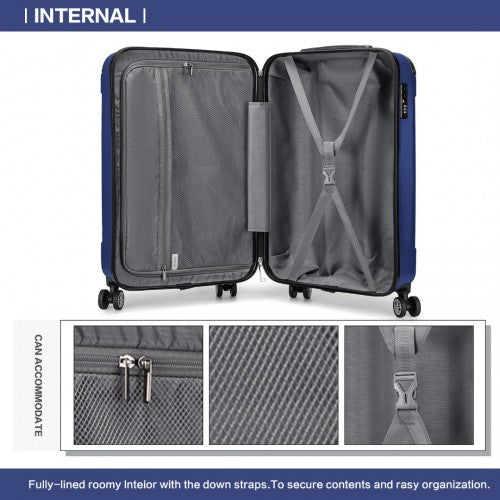 Kono 19 Inch Lightweight ABS Hard Shell Cabin Carry On Suitcase Navy | Neil's Luggage Store