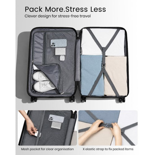 Kono 19 Inch Lightweight ABS Hard Shell Cabin Carry On Suitcase Navy | Neil's Luggage Store