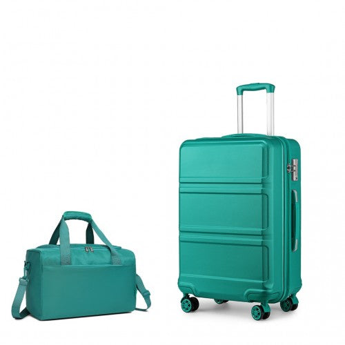 Kono ABS 20 Inch Teal 2 Piece Hard Shell Luggage Set With Carry On Bag | Neil's Luggage Store