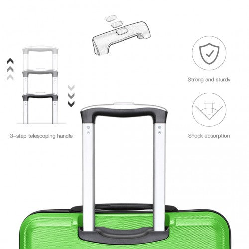 K1871-1L - Kono ABS 24 Inch Sculpted Horizontal Design Suitcase - Green | Neil's Luggage Store