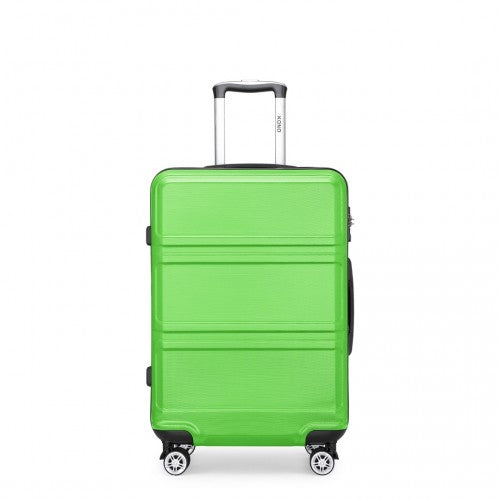 K1871-1L - Kono ABS 24 Inch Sculpted Horizontal Design Suitcase - Green | Neil's Luggage Store