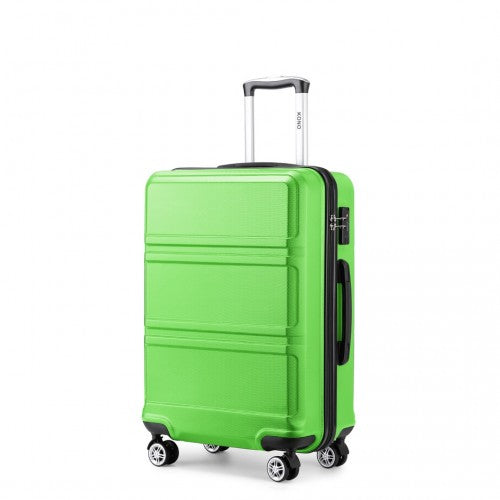 K1871-1L - Kono ABS 20 Inch Sculpted Horizontal Design Cabin Luggage - Green | Neil's Luggage Store