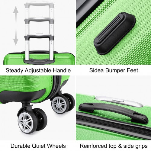 K1871-1L - Kono ABS 24 Inch Sculpted Horizontal Design Suitcase - Green | Neil's Luggage Store