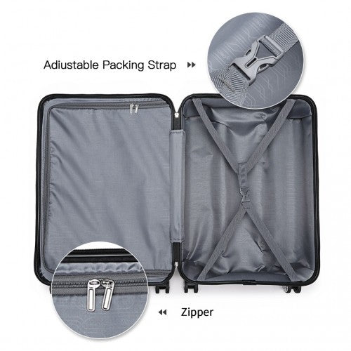 K1871-1L - Kono ABS 20 Inch Sculpted Horizontal Design Cabin Luggage - Green | Neil's Luggage Store