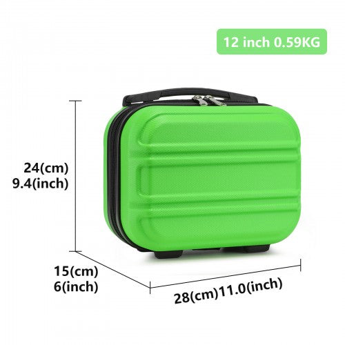 K1871-1L - Kono 12 Inch Lightweight Hard Shell ABS Vanity Case - Green | Neil's Luggage Store
