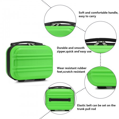 K1871-1L - Kono 12 Inch Lightweight Hard Shell ABS Vanity Case - Green | Neil's Luggage Store