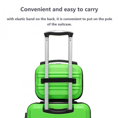 K1871-1L - Kono 12 Inch Lightweight Hard Shell ABS Vanity Case - Green | Neil's Luggage Store