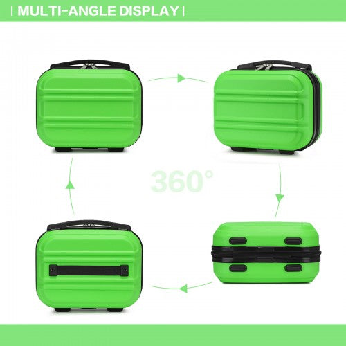 K1871-1L - Kono 12 Inch Lightweight Hard Shell ABS Vanity Case - Green | Neil's Luggage Store