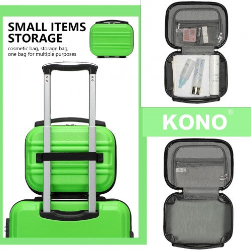 K1871-1L - Kono 12 Inch Lightweight Hard Shell ABS Vanity Case - Green | Neil's Luggage Store