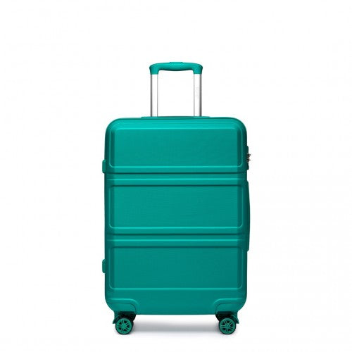 K1871-1L - Kono ABS 20 Inch Sculpted Horizontal Design Cabin Luggage - Teal | Neil's Luggage Store