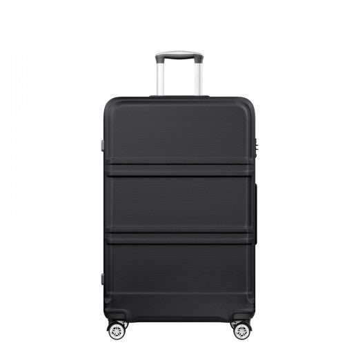 K1871-1L - Kono ABS+PC 32 Inch Extra-Large Suitcase, Sculpted Horizontal Design, Hard-Shell Wheeled Luggage with Telescopic Handle - Black | Neil's Luggage Store