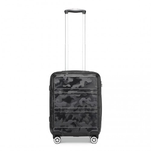 Kono ABS 20 Inch Sculpted Horizontal Cabin Luggage Camouflage Black | Neil's Luggage Store
