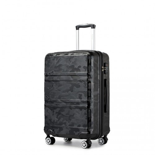 Kono ABS 20 Inch Sculpted Horizontal Cabin Luggage Camouflage Black | Neil's Luggage Store