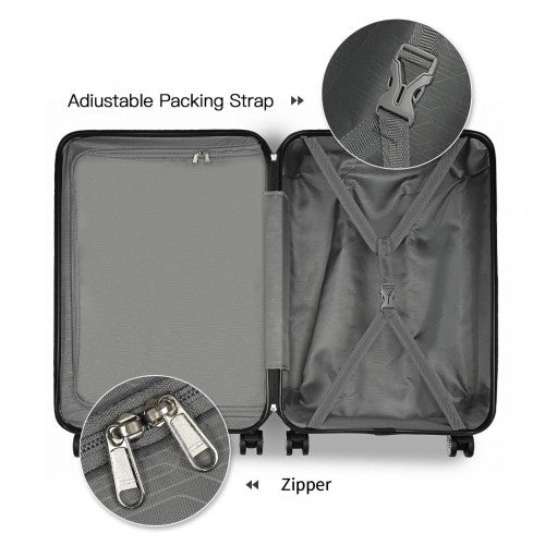 Kono ABS 20 Inch Sculpted Horizontal Cabin Luggage Camouflage Black | Neil's Luggage Store