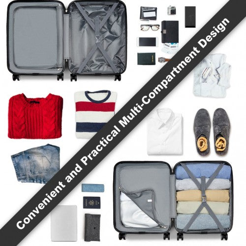 Kono ABS 20 Inch Sculpted Horizontal Cabin Luggage Camouflage Black | Neil's Luggage Store