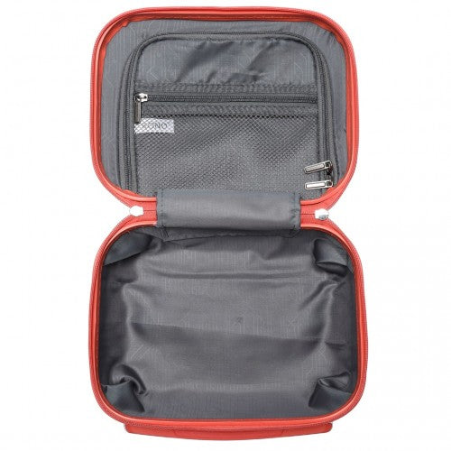 K1871-1L - Kono 12 Inch Lightweight Hard Shell ABS Vanity Case - Coral | Neil's Luggage Store