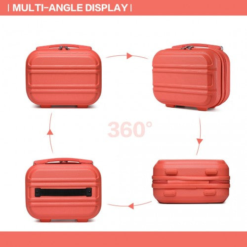 K1871-1L - Kono 12 Inch Lightweight Hard Shell ABS Vanity Case - Coral | Neil's Luggage Store