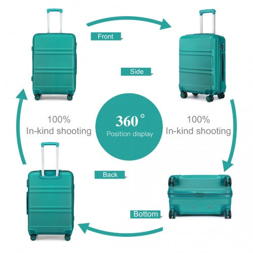 Kono ABS 20 Inch Teal 2 Piece Hard Shell Luggage Set With Carry On Bag | Neil's Luggage Store