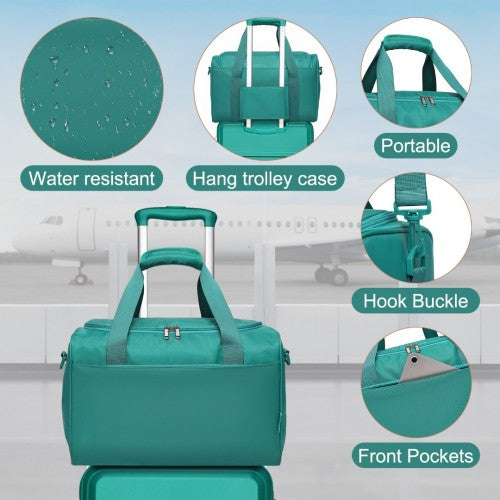 Kono ABS 20 Inch Teal 2 Piece Hard Shell Luggage Set With Carry On Bag | Neil's Luggage Store