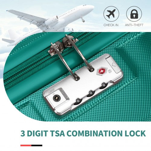Kono ABS 20 Inch Teal 2 Piece Hard Shell Luggage Set With Carry On Bag | Neil's Luggage Store