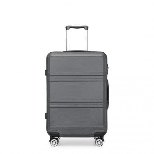 K1871-1L - Kono ABS 20 Inch Sculpted Horizontal Design Cabin Luggage - Grey | Neil's Luggage Store