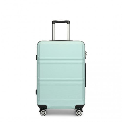 K1871-1L - Kono ABS 20 Inch Sculpted Horizontal Design Cabin Luggage - Mint Green | Neil's Luggage Store