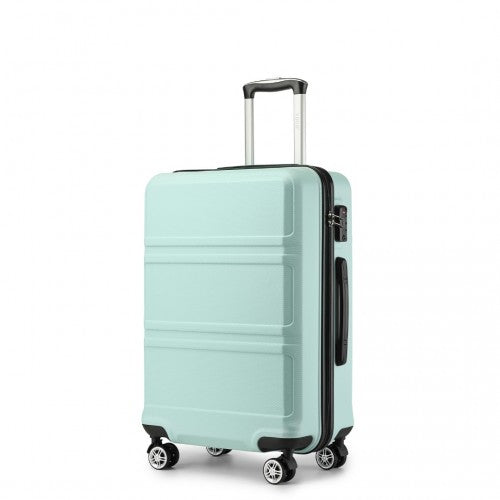 K1871-1L - Kono ABS 20 Inch Sculpted Horizontal Design Cabin Luggage - Mint Green | Neil's Luggage Store