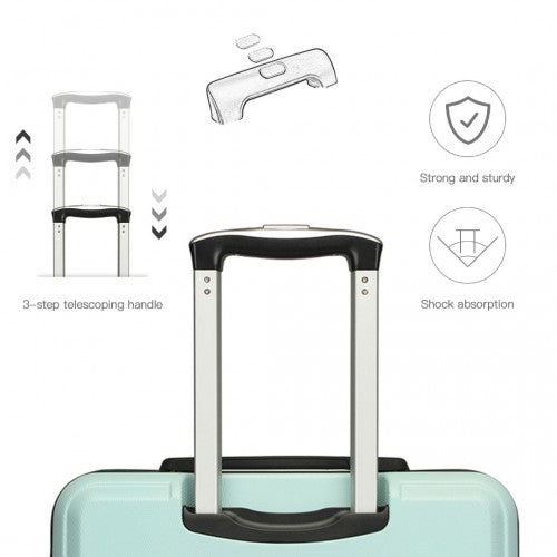 K1871-1L - Kono ABS 20 Inch Sculpted Horizontal Design Cabin Luggage - Mint Green | Neil's Luggage Store