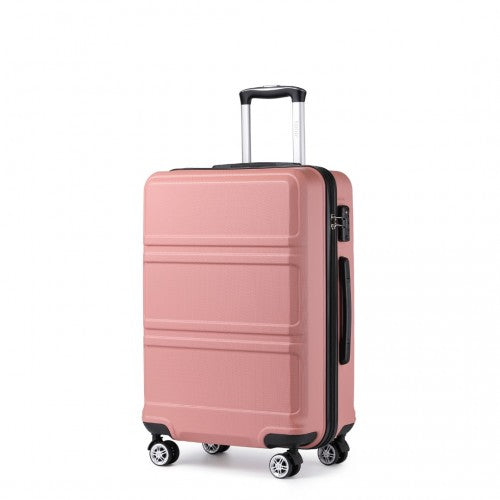K1871-1L - Kono ABS 24 Inch Sculpted Horizontal Design Suitcase - Nude | Neil's Luggage Store