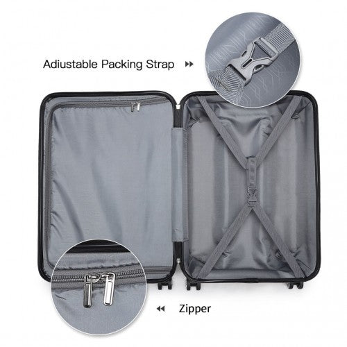 K1871-1L - Kono ABS 28 Inch Sculpted Horizontal Design Suitcase - Nude | Neil's Luggage Store