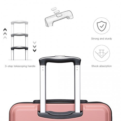K1871-1L - Kono ABS 28 Inch Sculpted Horizontal Design Suitcase - Nude | Neil's Luggage Store