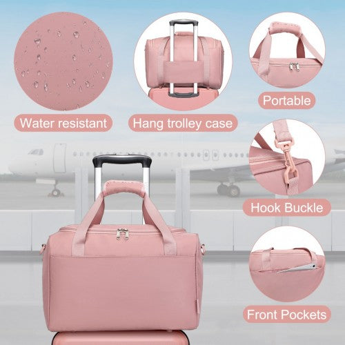 K1871-1L+EA2321 - Kono ABS 28 Inch Sculpted Horizontal Design 2 Piece Suitcase Set With Cabin Bag - Nude