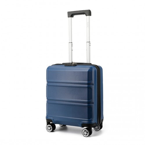 K1871-1L - Kono ABS 16 Inch Sculpted Horizontal Design Cabin Luggage - Navy | Neil's Luggage Store