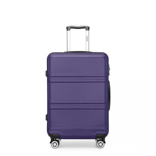 K1871-1L - Kono ABS 24 Inch Sculpted Horizontal Design Suitcase - Purple | Neil's Luggage Store
