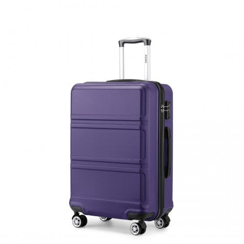 K1871-1L - Kono ABS 28 Inch Sculpted Horizontal Design Suitcase - Purple | Neil's Luggage Store